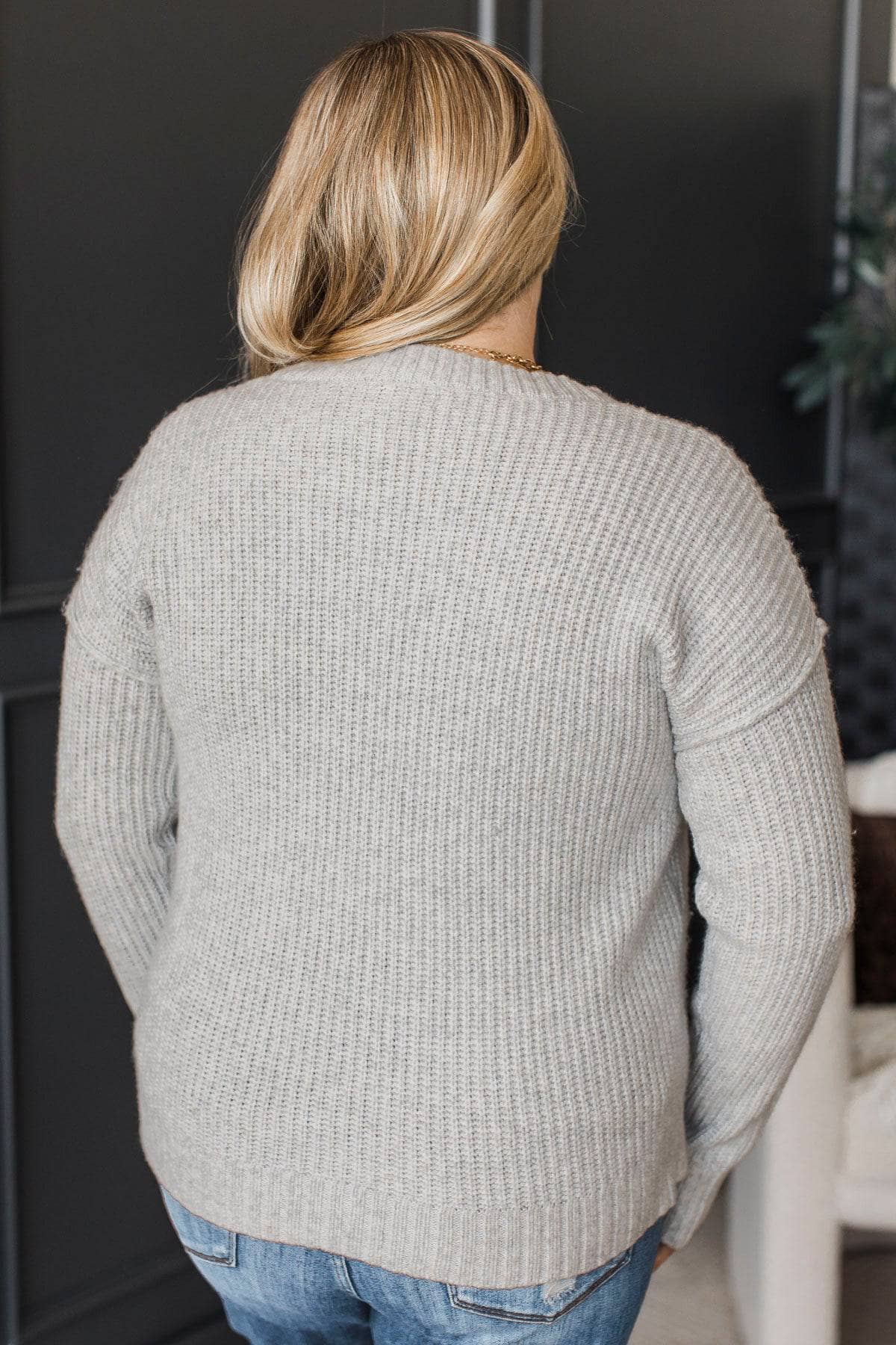 Extraordinary Inspirations Knit Sweater- Light Grey - Image 7