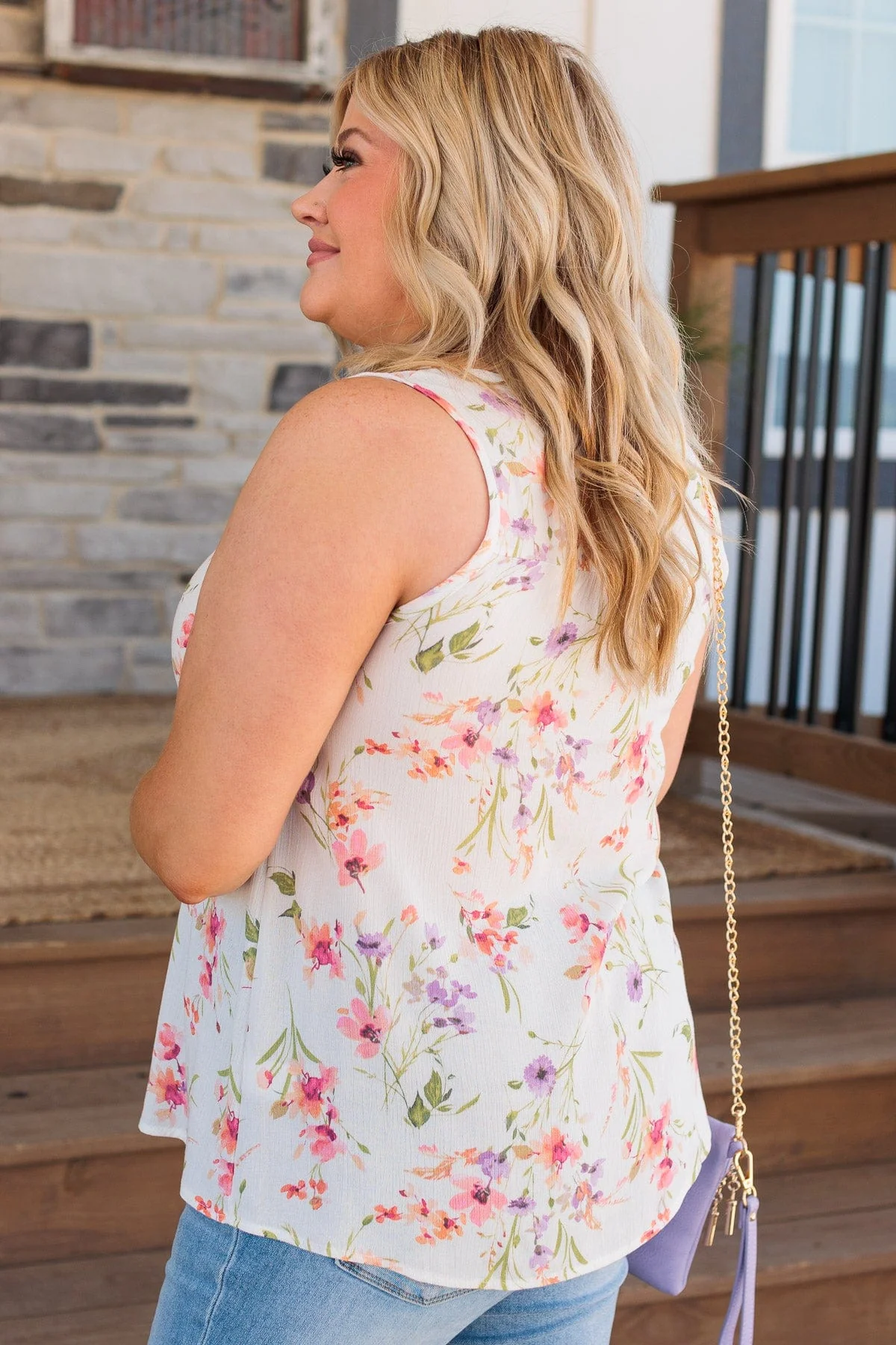 Eye Catching Beauty Floral Tank- Ivory - Image 9