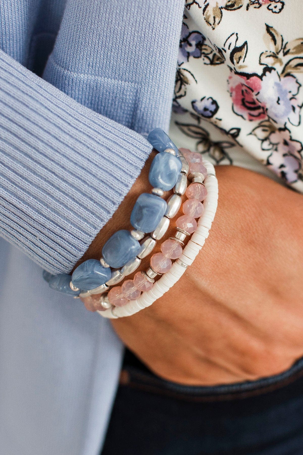 Eye Of The Beholder Bracelet Set- Blue - Image 2