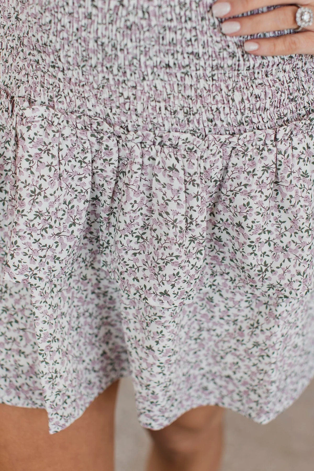 Eyes For You Floral Skirt- Off-White - Image 3