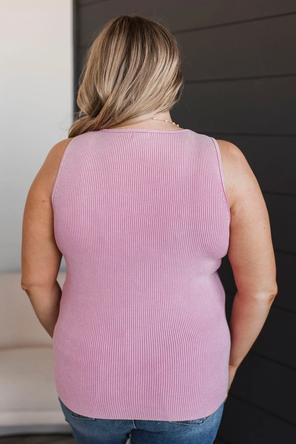 Fabulous Forever Ribbed Tank Top- Pink - Image 8