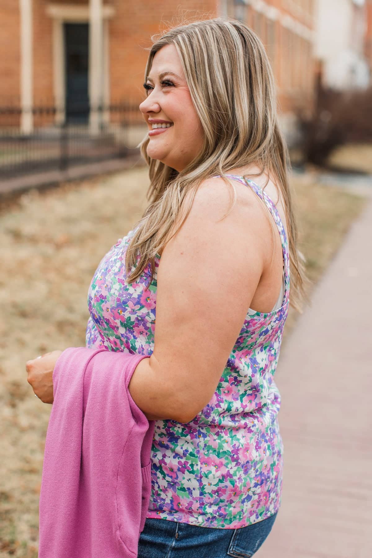 Fabulous Times Floral Tank Top- Violet - Image 6
