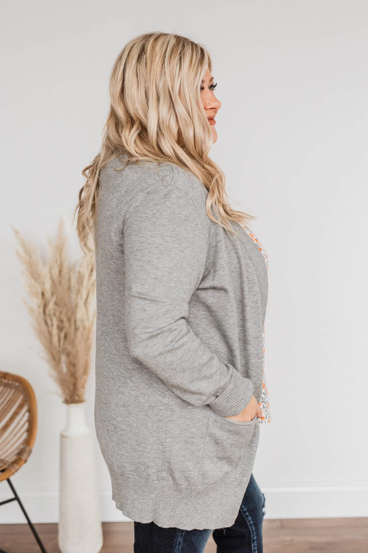 Fading Skylines Pocket Cardigan- Grey - Image 8