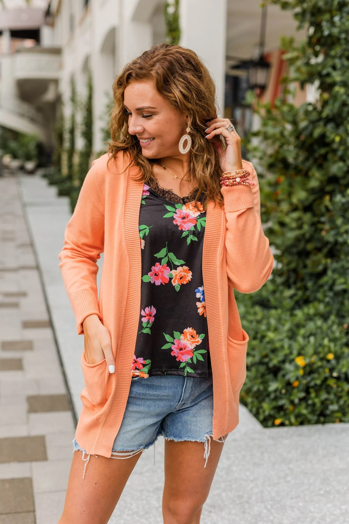 Fading Skylines Pocket Cardigan- Sherbet - Image 6