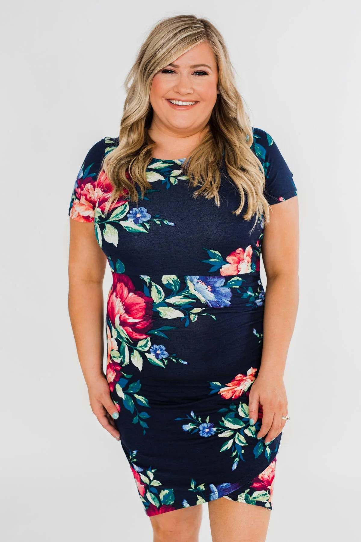 Fairy Tale Ending Floral Dress- Navy - Image 14