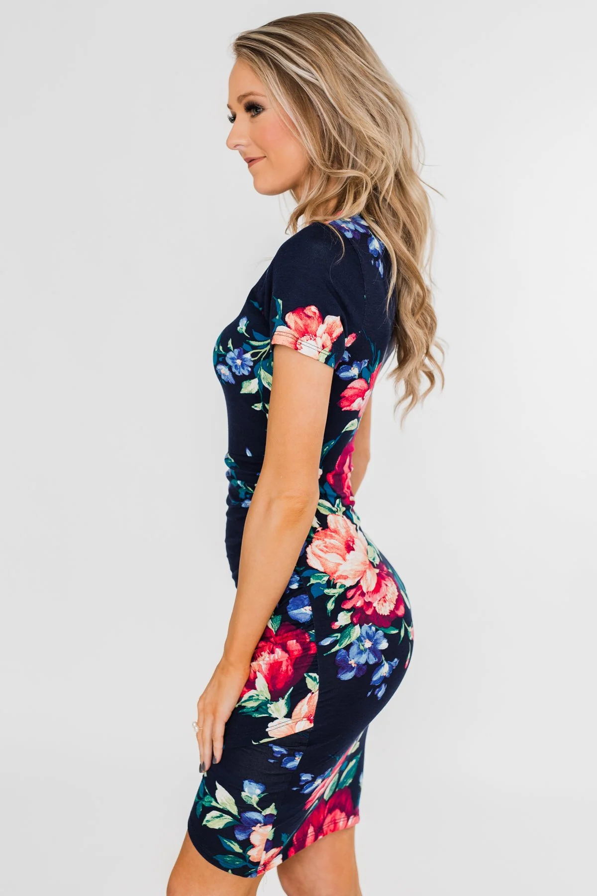 Fairy Tale Ending Floral Dress- Navy - Image 17