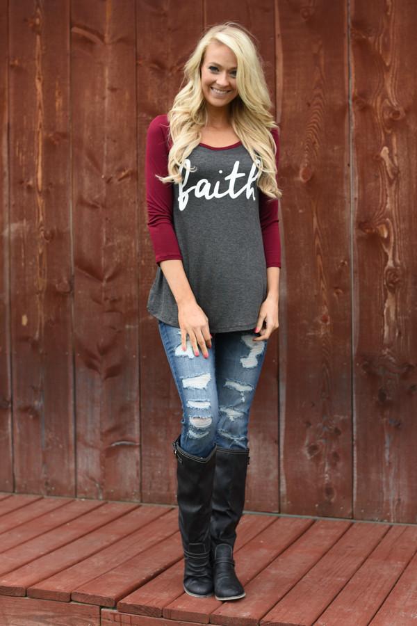 Faith 3/4 Sleeve Top - Image 3