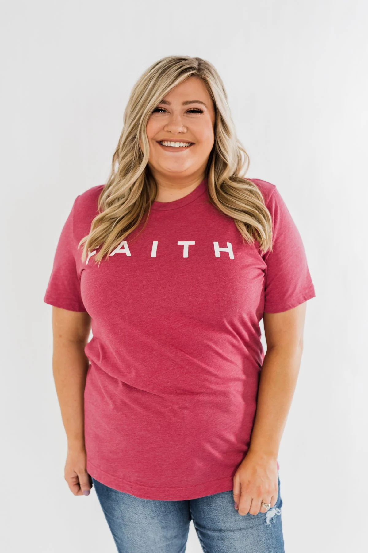 "Faith" Graphic Tee- Wild Berry - Image 2