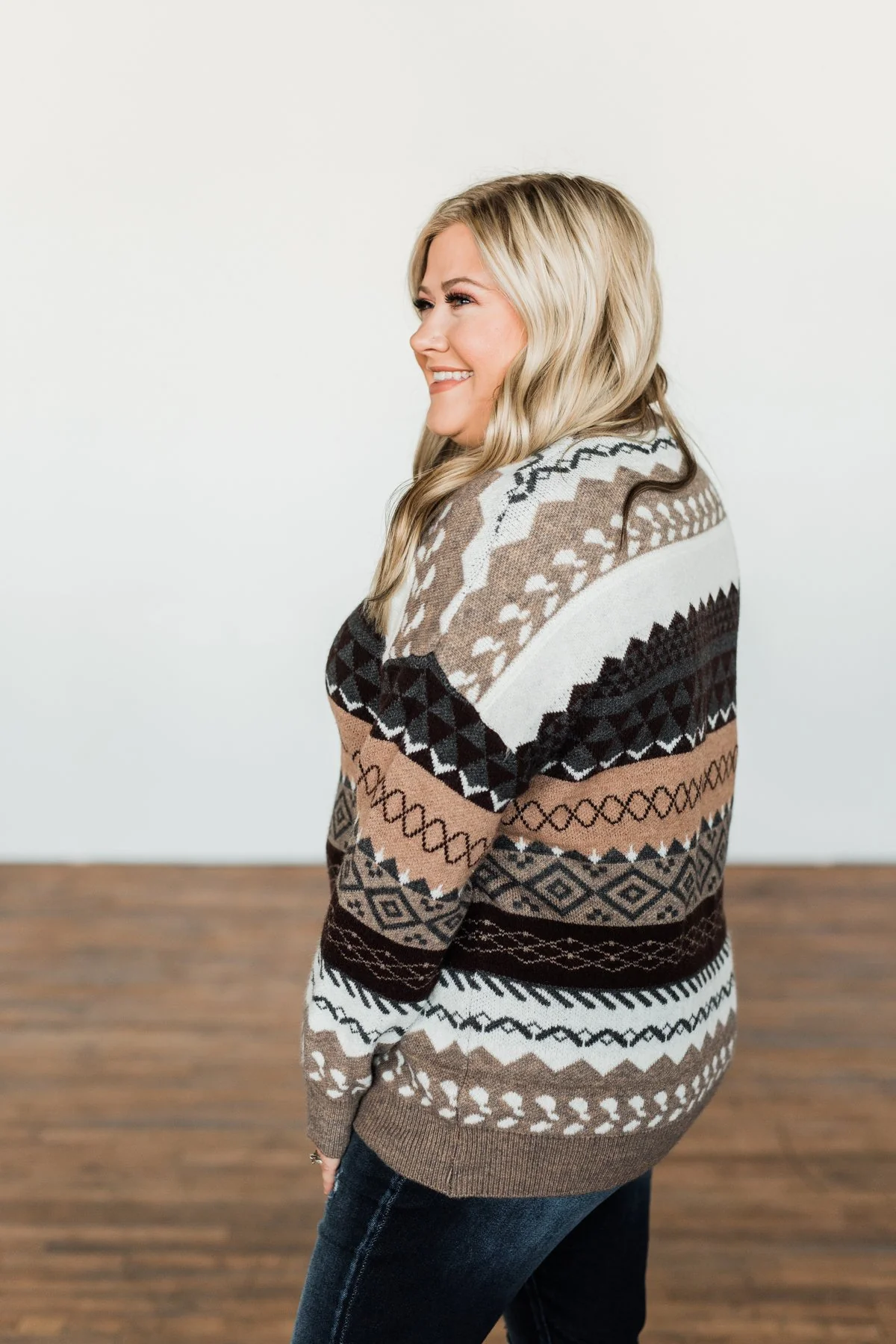 Faithful Feelings Thick Knit Sweater- Taupe, Charcoal, Ivory - Image 7
