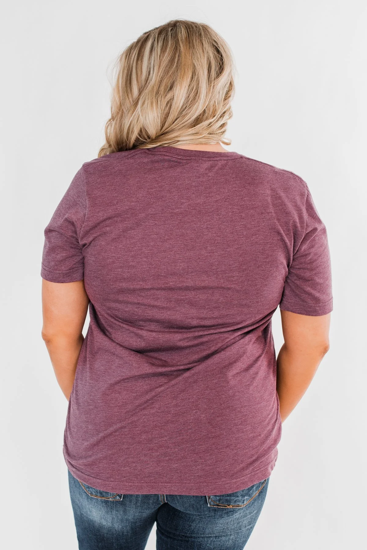 "Fall" Graphic Tee- Heathered Maroon - Image 5