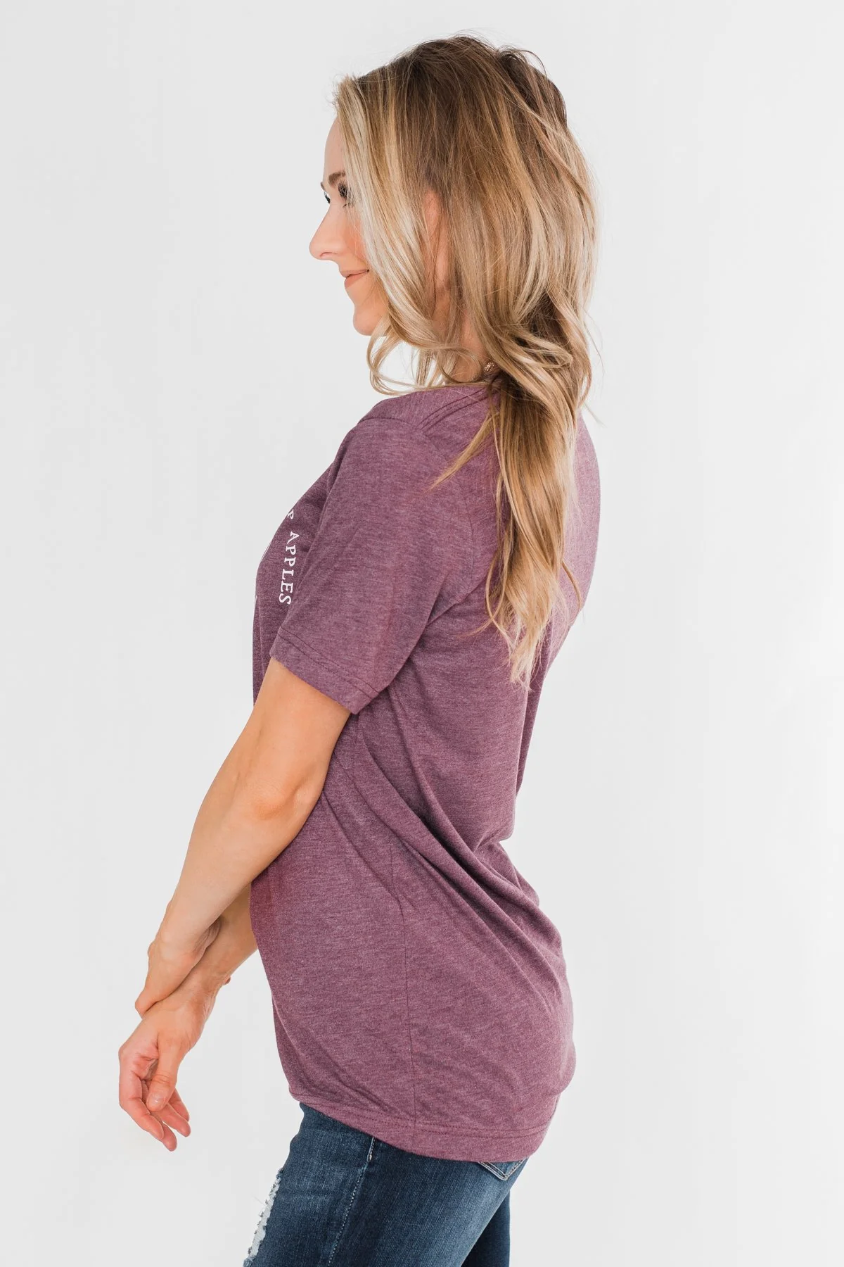 "Fall" Graphic Tee- Heathered Maroon - Image 7