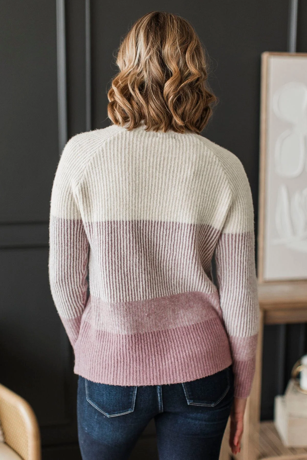 Falling Forever Color Block Sweater- Mauve - Image 8