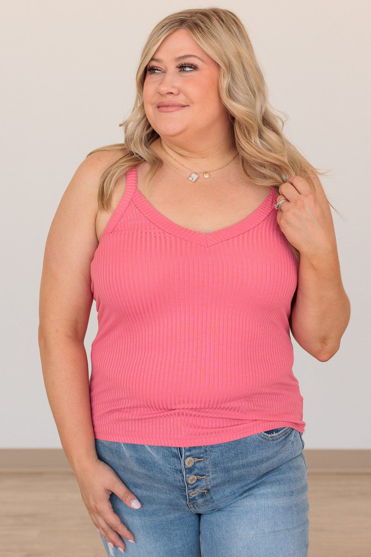 Falling In Love Knit Tank- Bubblegum Pink - Image 7