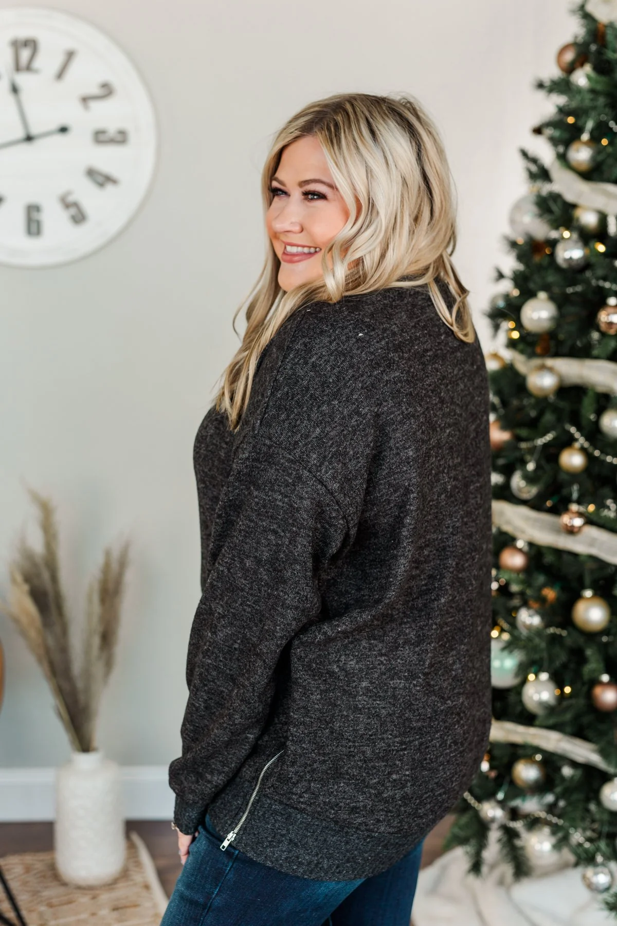 Falling In Reverse Knit Sweater- Charcoal - Image 8