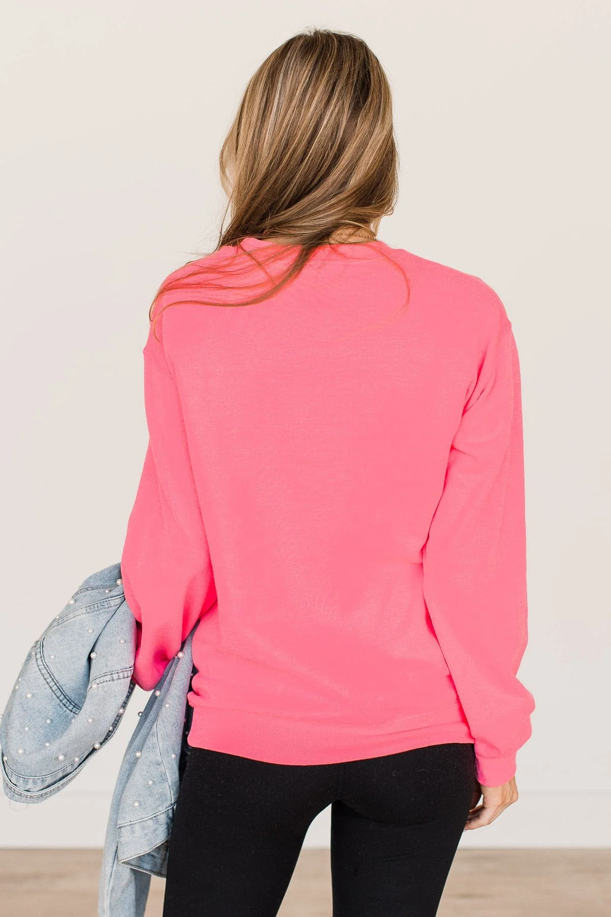 "Farm Fresh Christmas Trees" Graphic Crewneck- Neon Pink - Image 11