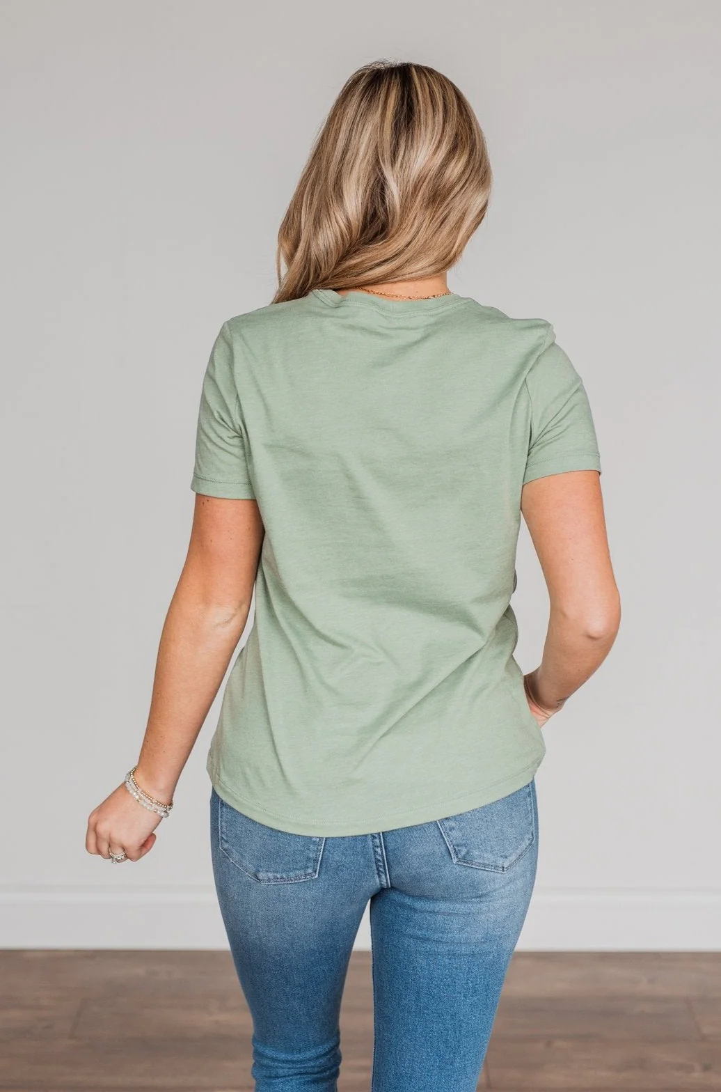 "Farm Fresh Christmas Trees" Graphic Tee- Sage - Image 12