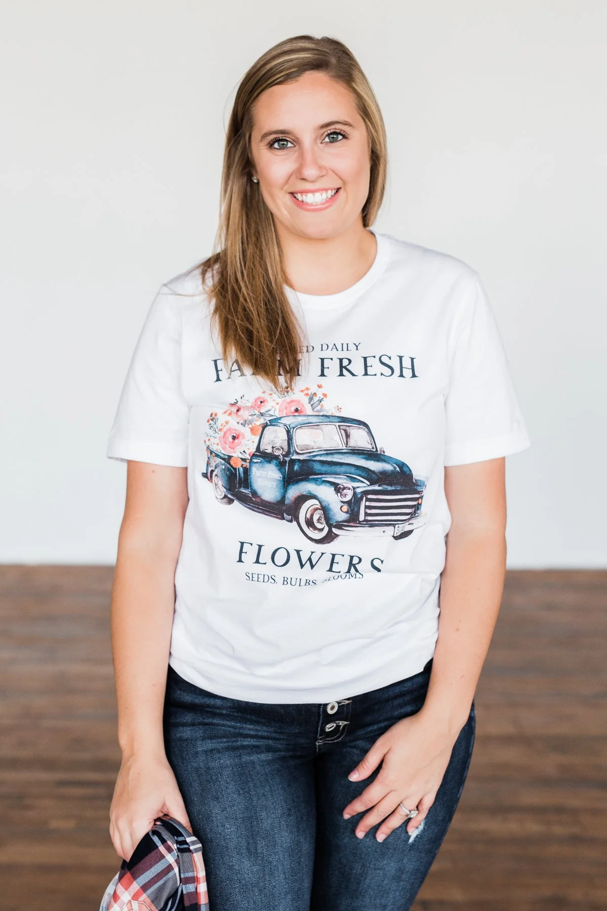 "Farm Fresh Flowers" Graphic Tee- White - Image 7