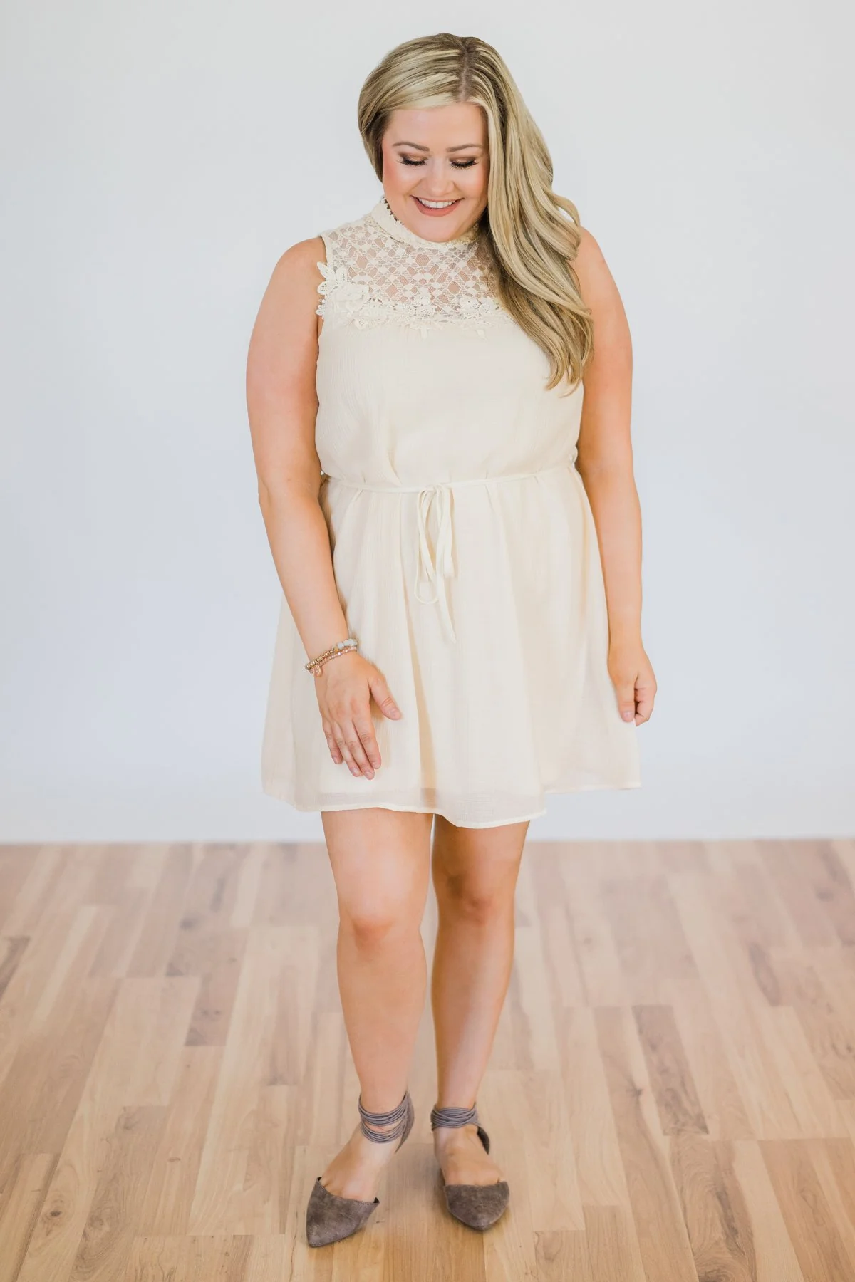 Farmer's Daughter Lace Dress- Cream - Image 3