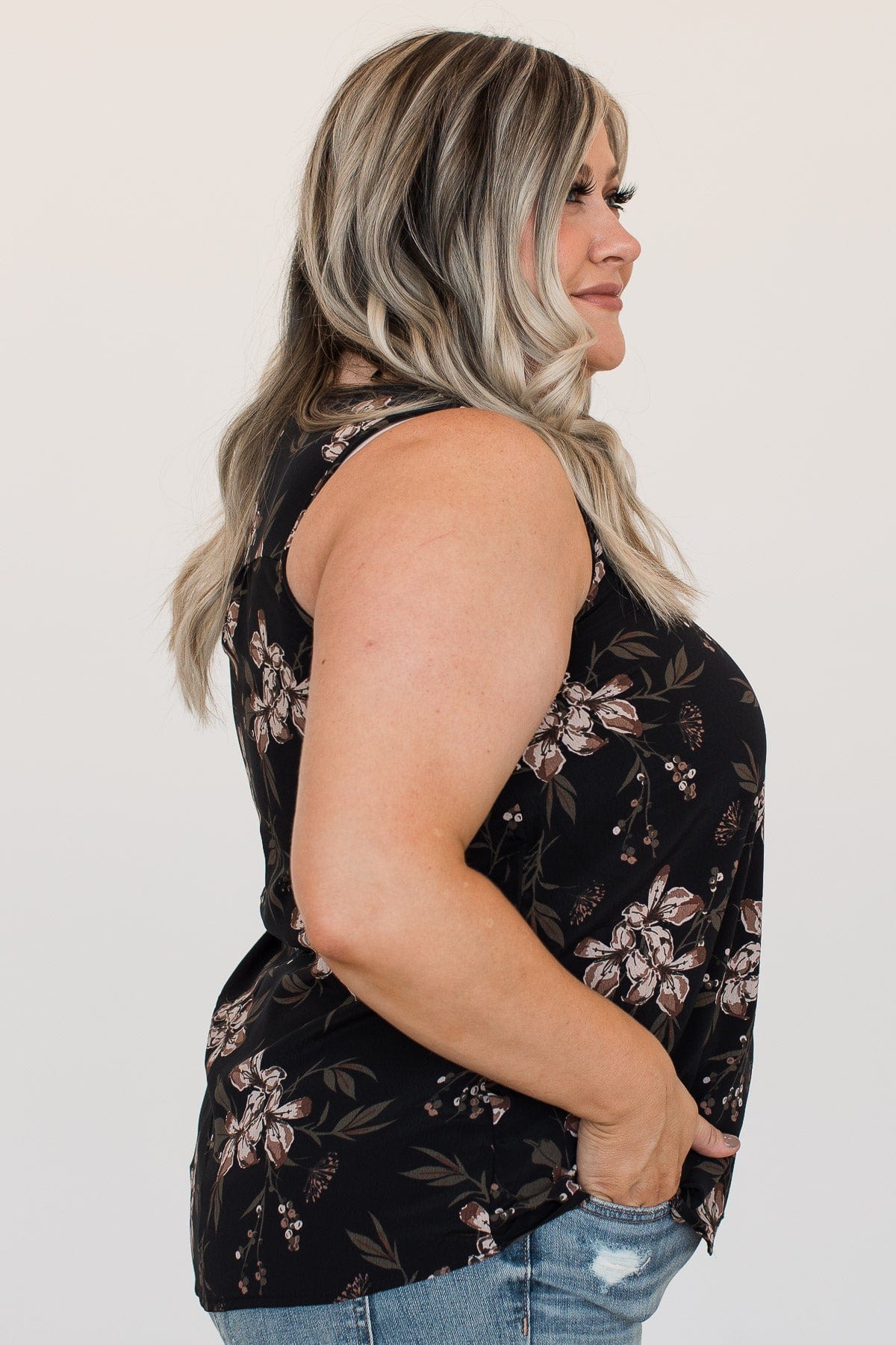 Fascinated By You Floral Tank Top- Black - Image 8
