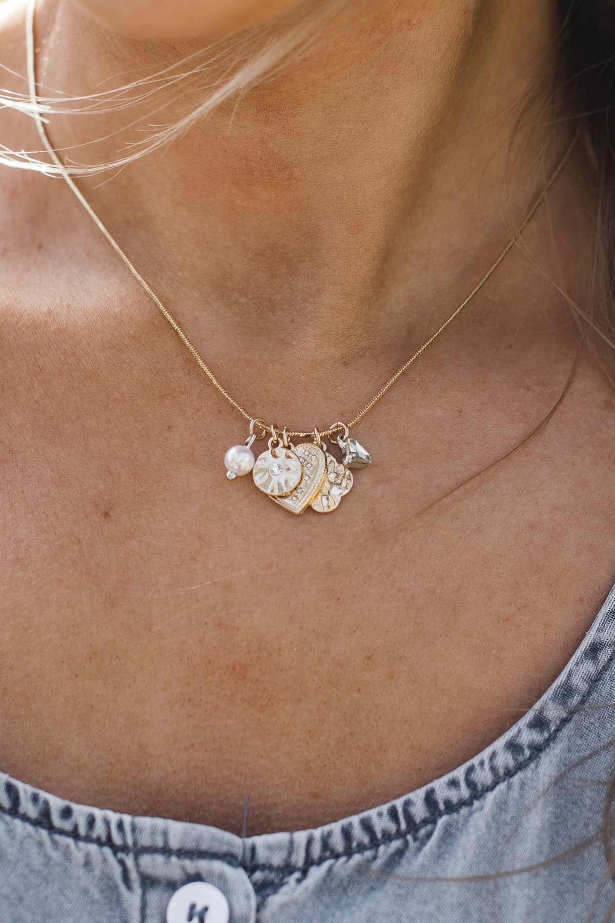 Fashion Talks Charm Necklace- Gold
