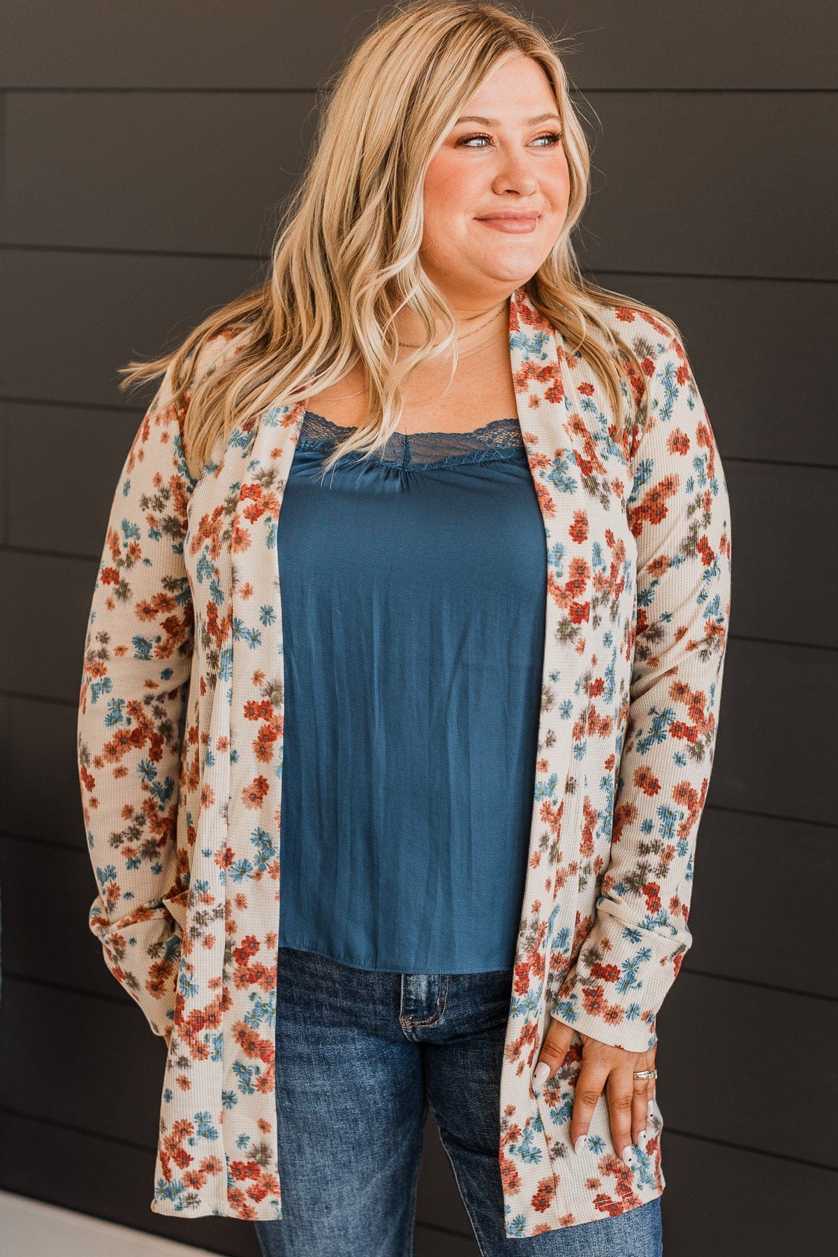 Fate Would Have It Floral Cardigan- Natural - Image 2