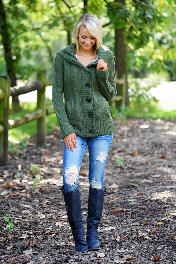 Faux Fur Lined Olive Top - Image 8