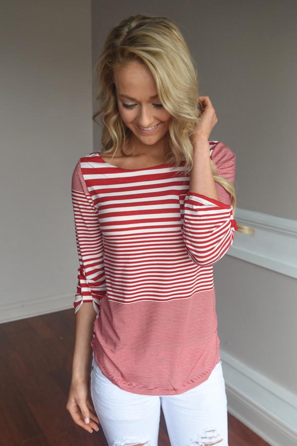 Fav 3/4 Sleeve Top ~ Burgundy - Image 2