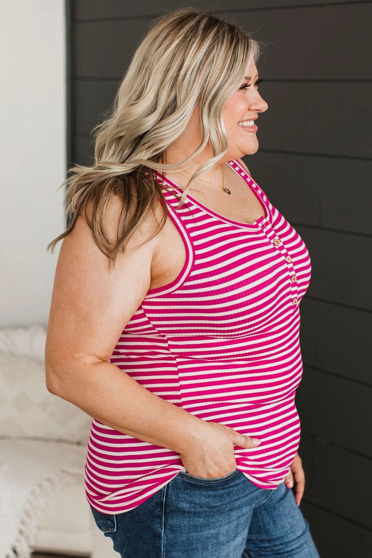 Favorite Tune Striped Tank Top- Hot Pink - Image 5