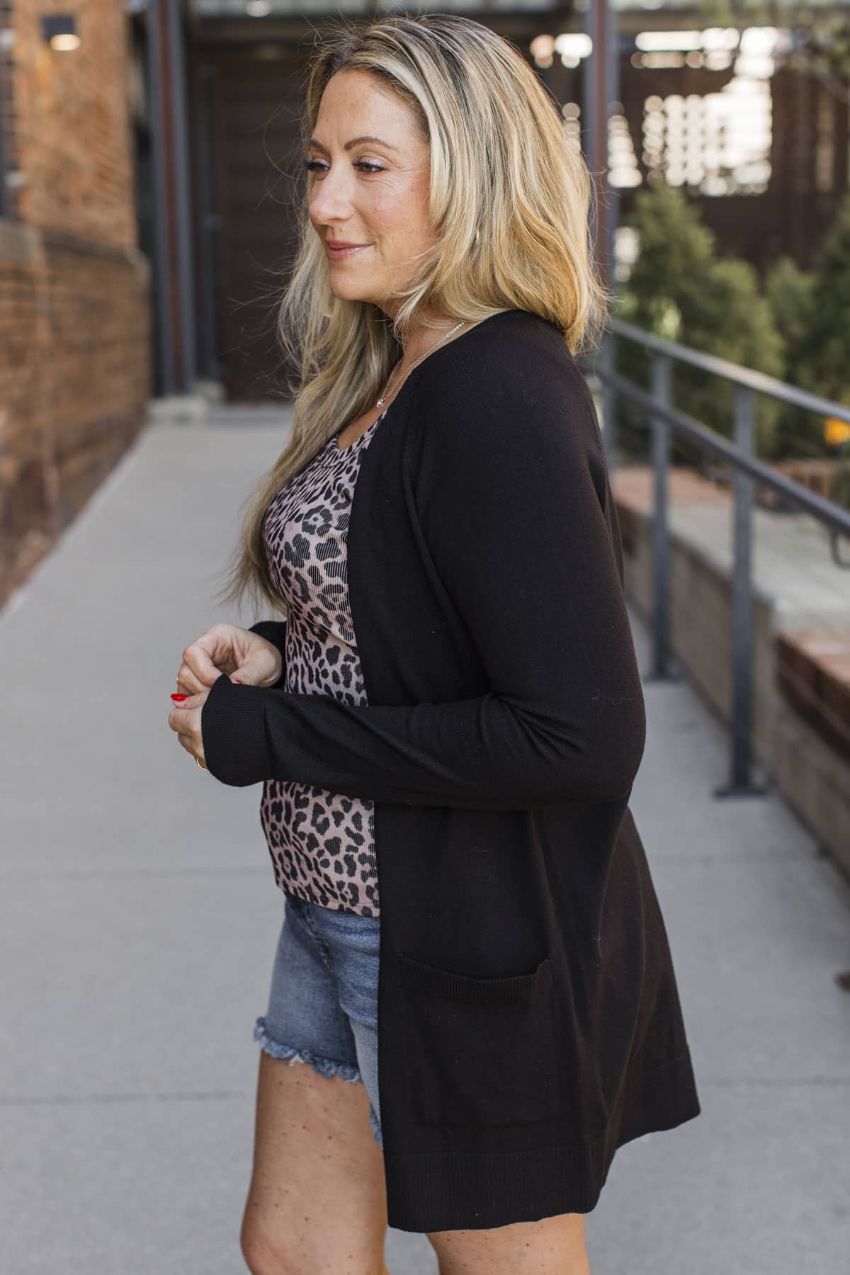 Fearless Heart Open Front Cardigan- Black - Image 4