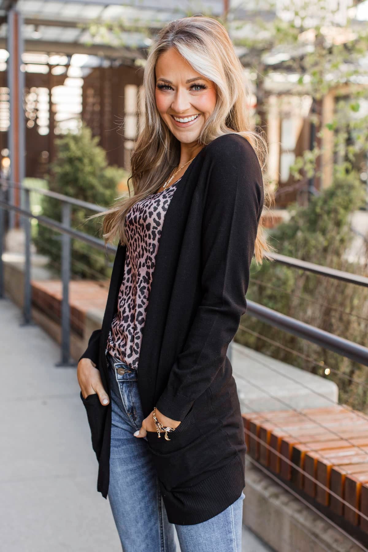 Fearless Heart Open Front Cardigan- Black - Image 5