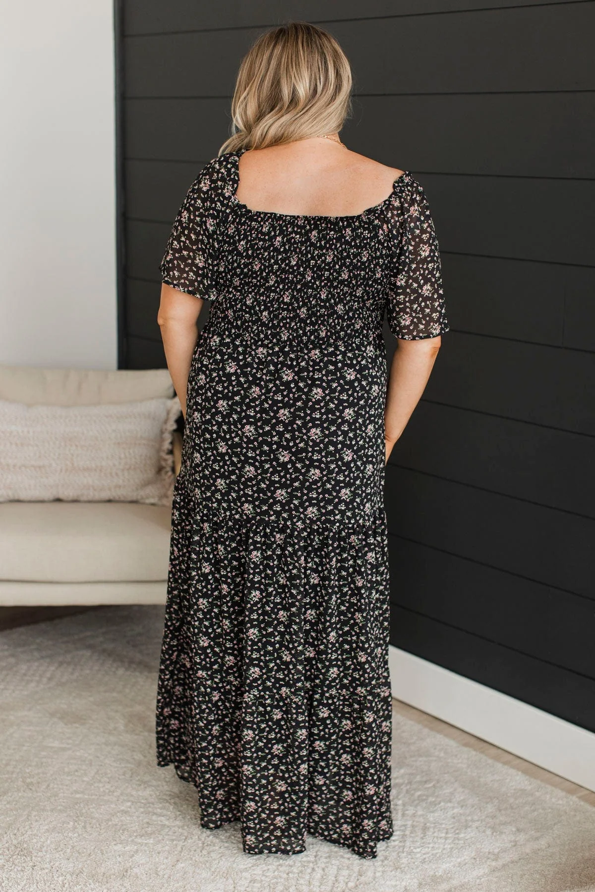 Feel The Music Floral Maxi Dress- Black - Image 6