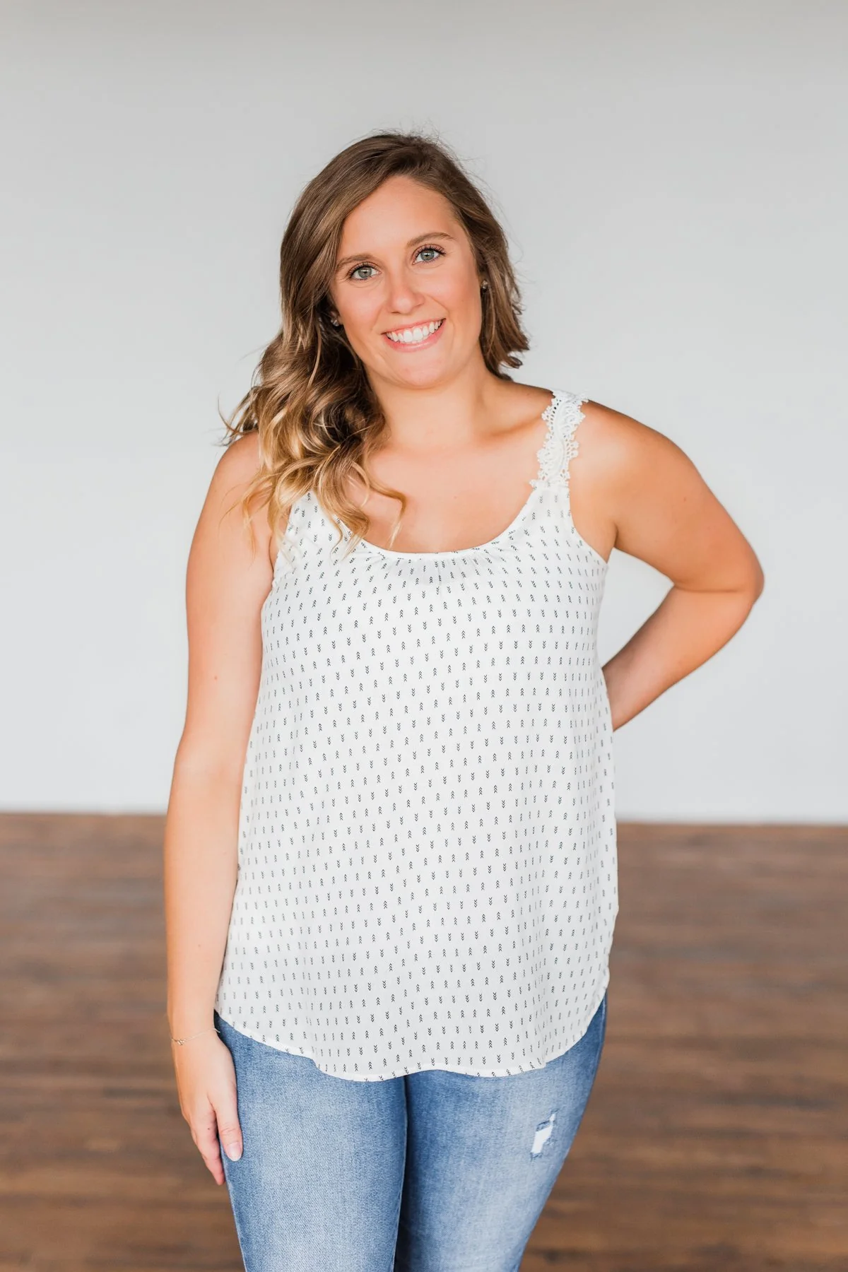 Feel Your Touch Crochet Strap Tank Top- Ivory - Image 2