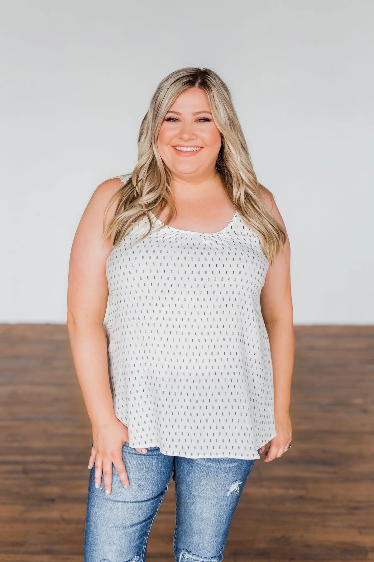 Feel Your Touch Crochet Strap Tank Top- Ivory - Image 3