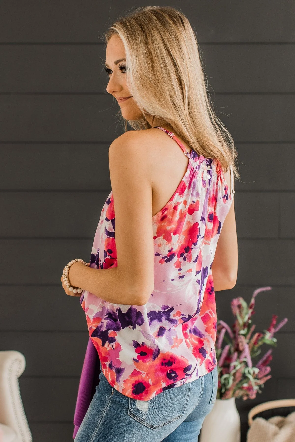 Feeling A Connection Floral Tank Top- Pink & Purple - Image 9