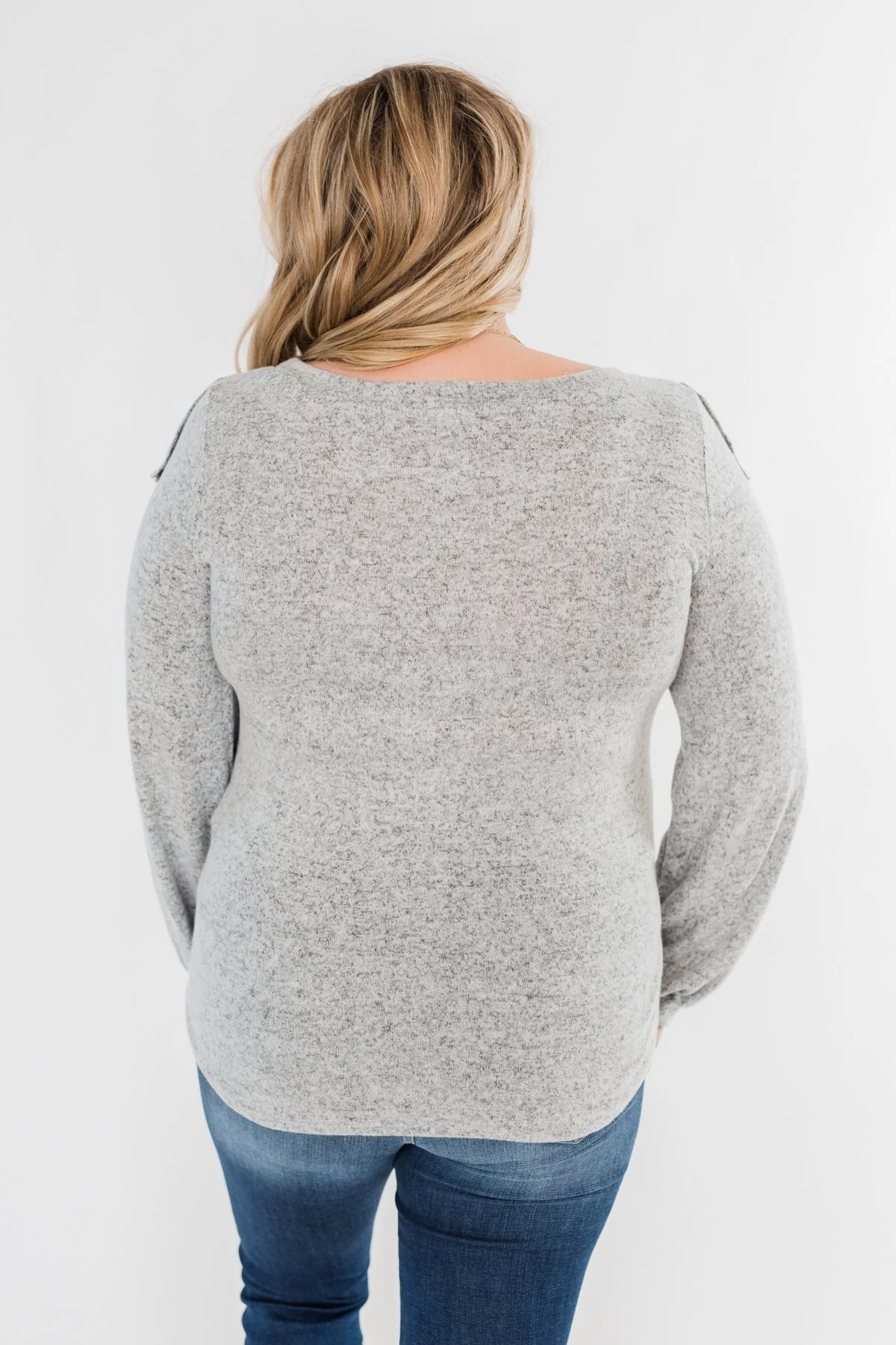 Feeling Brand New Ruffle Top- Heather Grey - Image 11