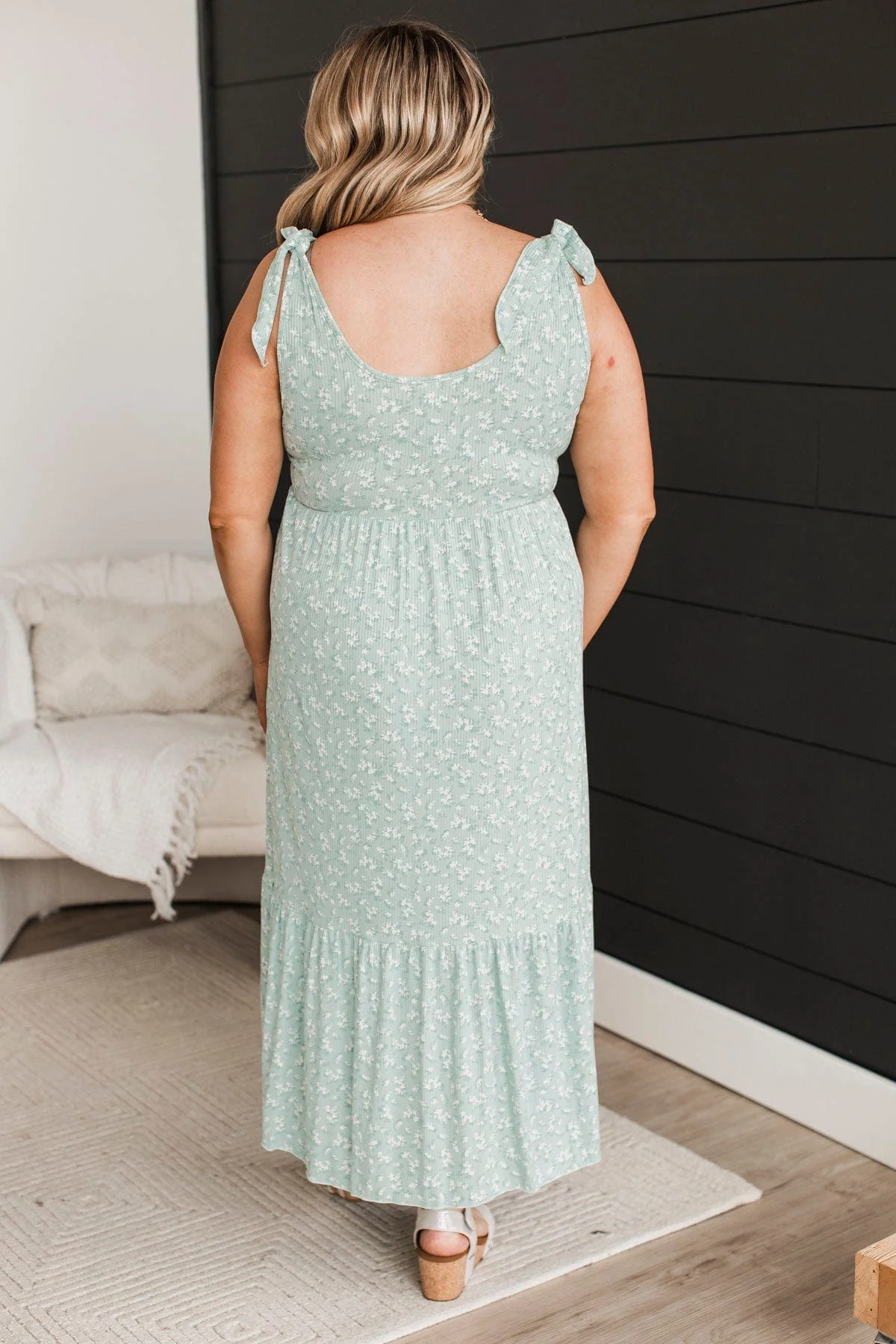 Feeling Cherished Floral Midi Dress- Sage - Image 7