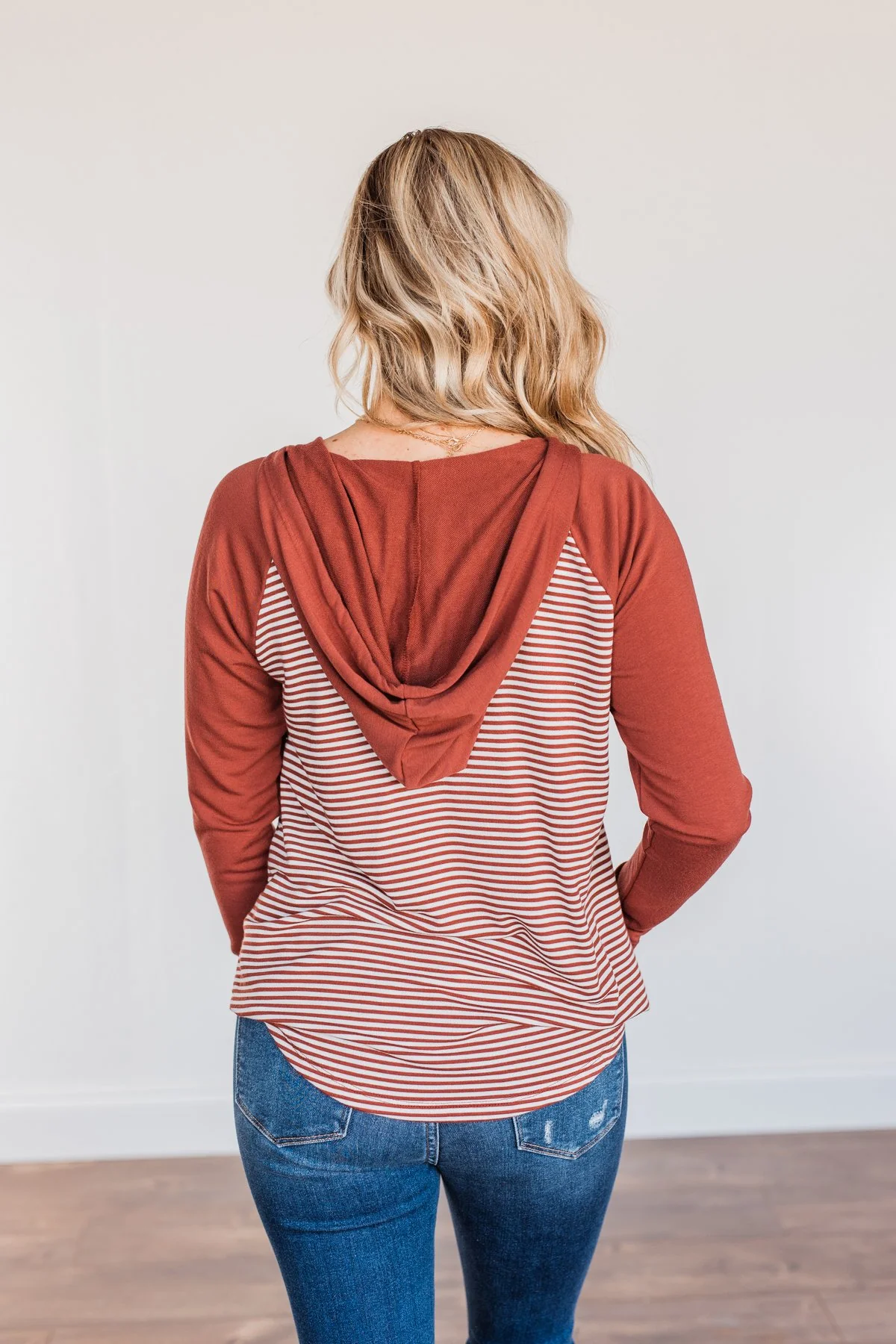 Feeling Comfy Long Sleeve Hoodie- Rust - Image 14