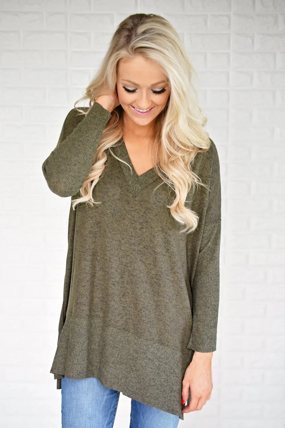 Feeling Cozy V-Neck Top - Image 4