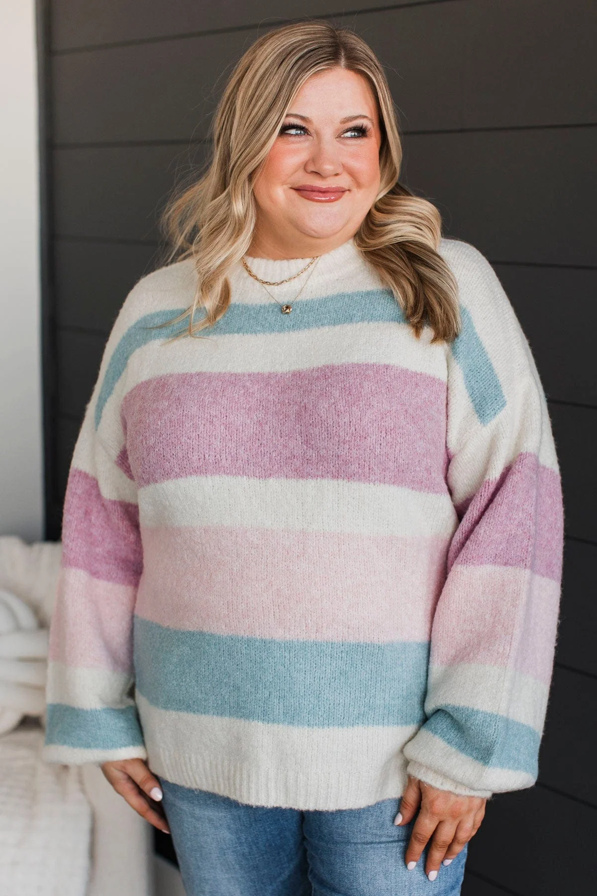 Feeling Cuddly Color Block Sweater- Ivory - Image 2