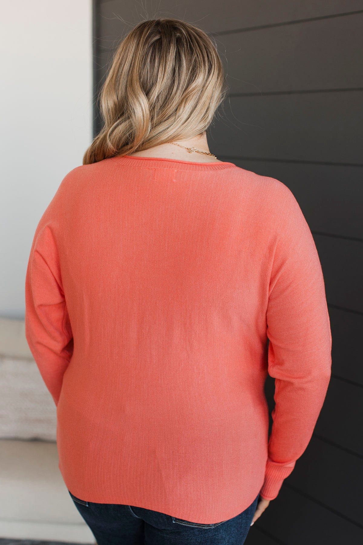 Feeling Devoted Knit Dolman Sweater- Coral - Image 8