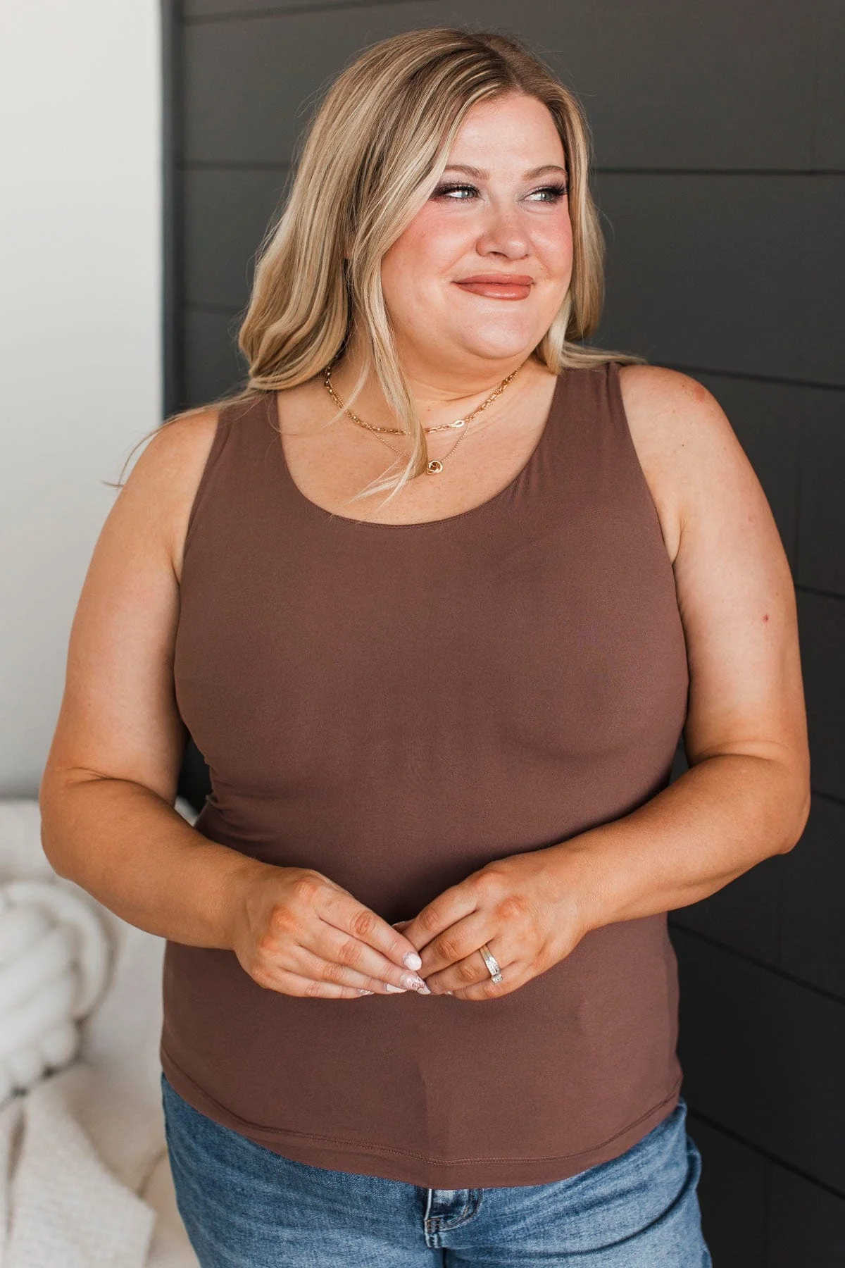 Feeling Elevated Tank Top- Chocolate - Image 4