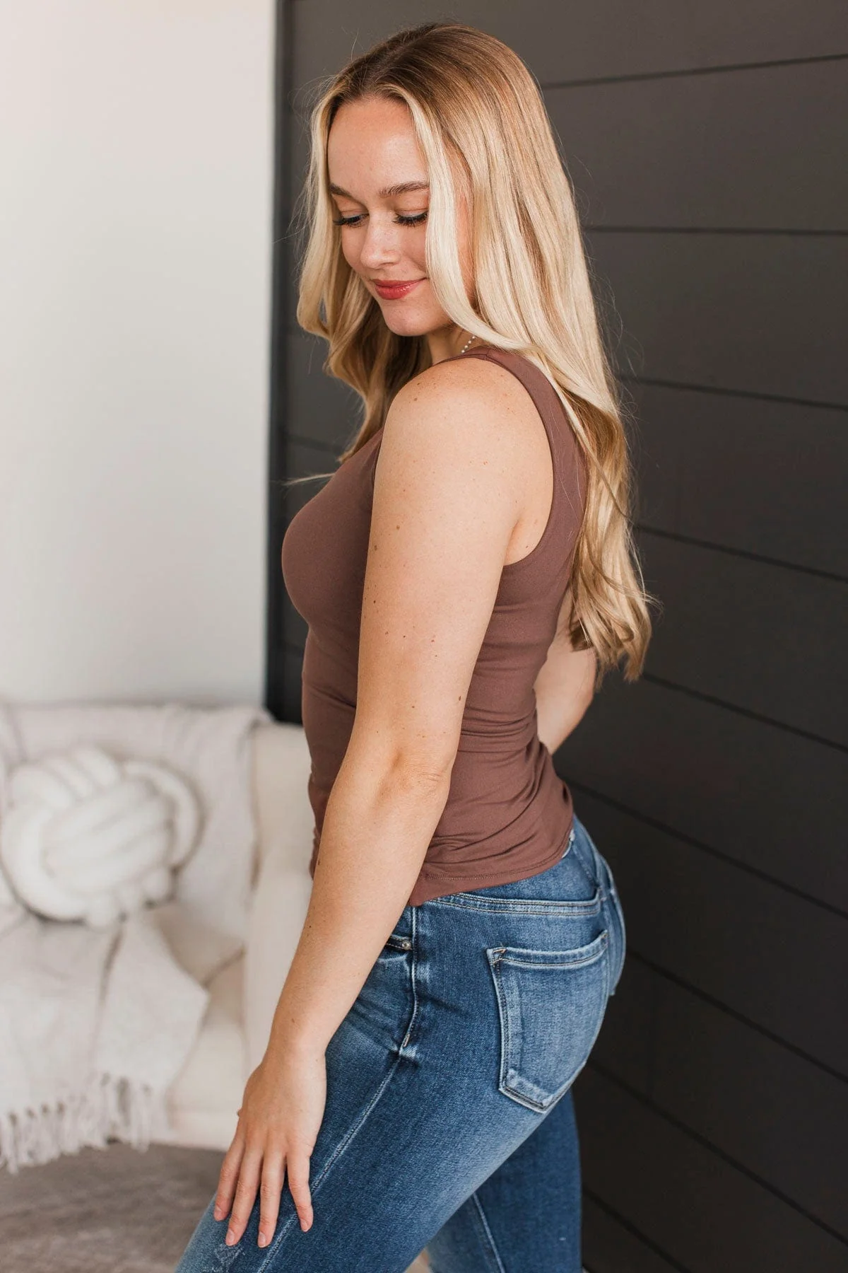 Feeling Elevated Tank Top- Chocolate - Image 5