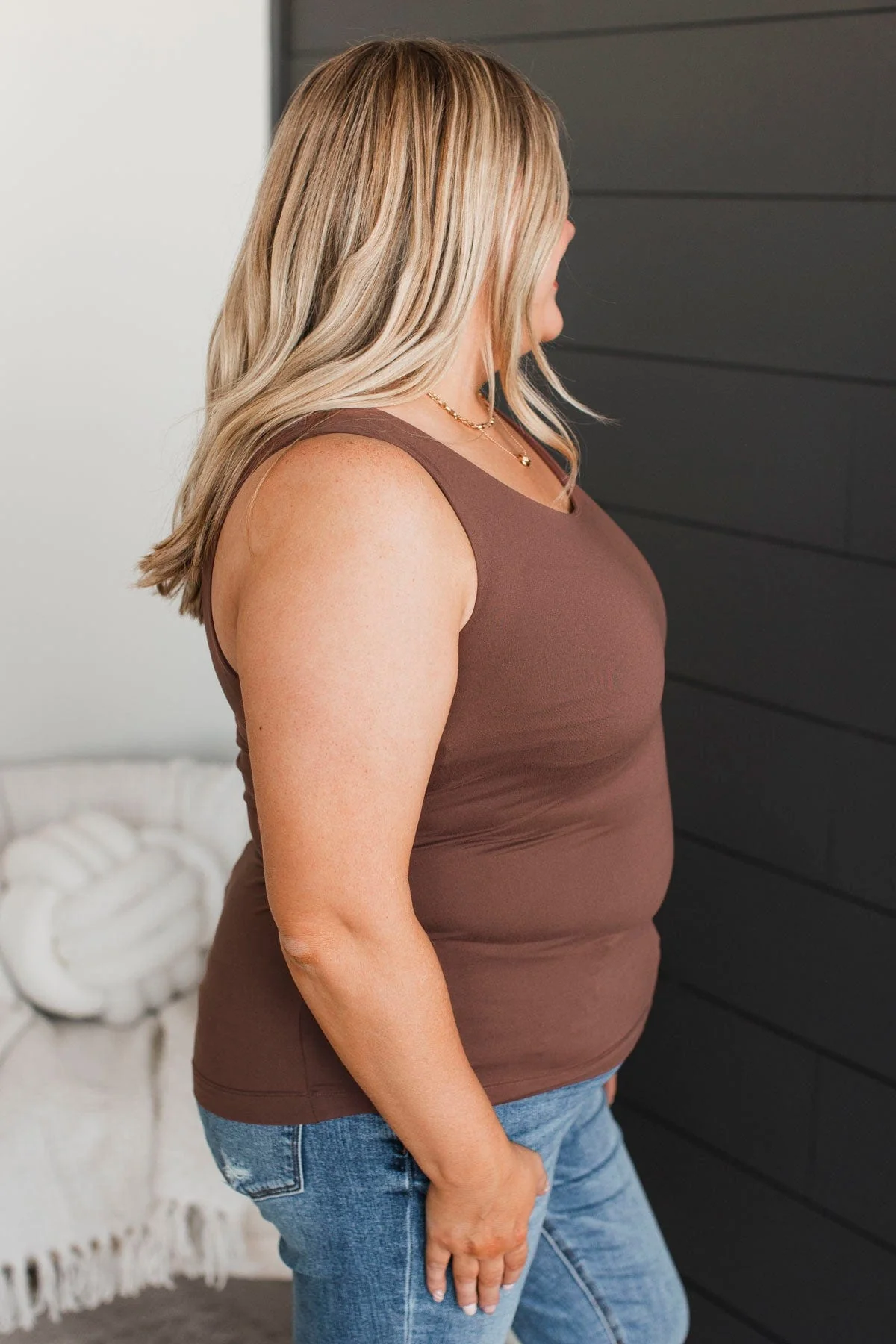 Feeling Elevated Tank Top- Chocolate - Image 6