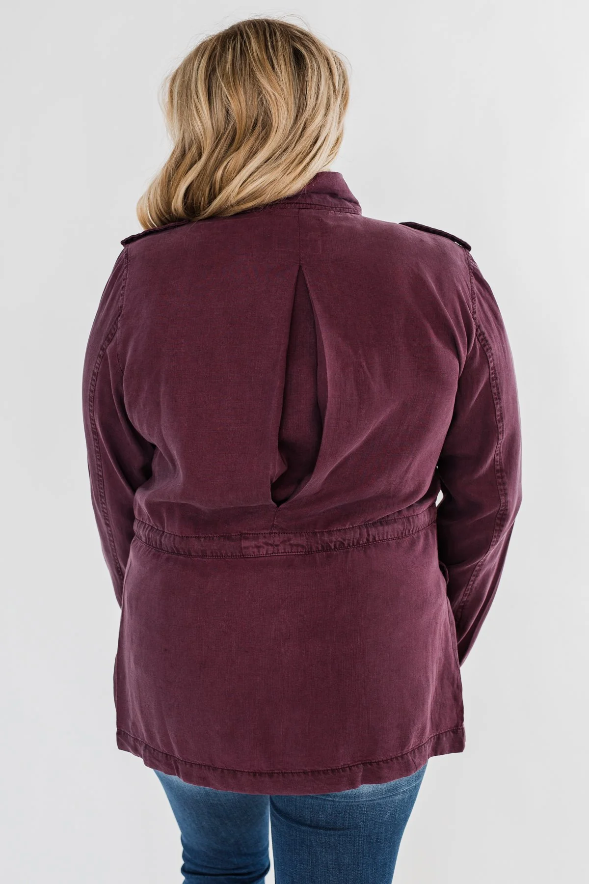 Feeling Free Drawstring Jacket- Eggplant - Image 13