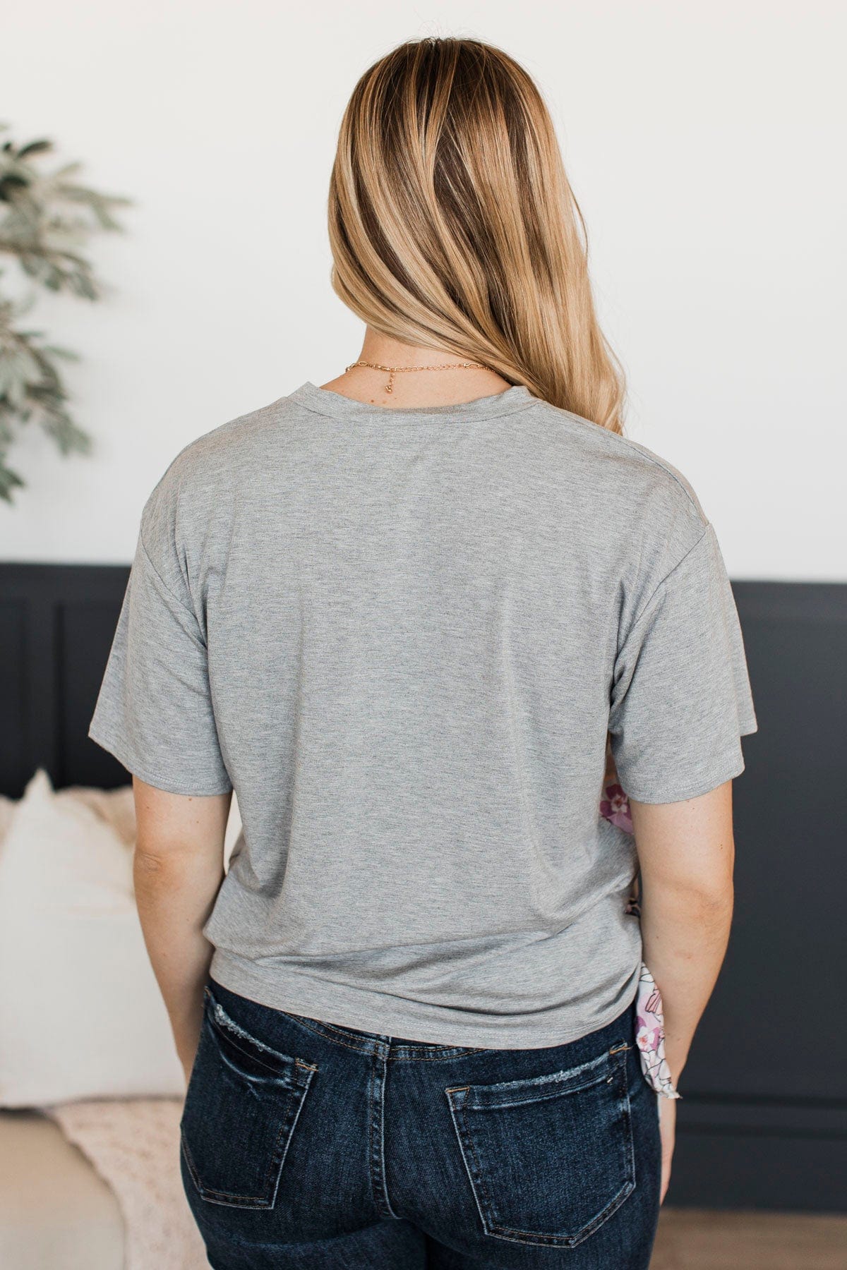 Feeling Fulfilled Floral Top- Heather Grey - Image 6