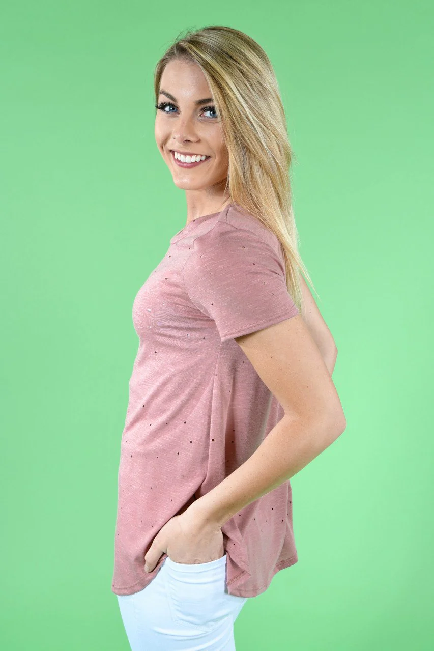 Feeling Holey Top ~ Mauve - Image 5
