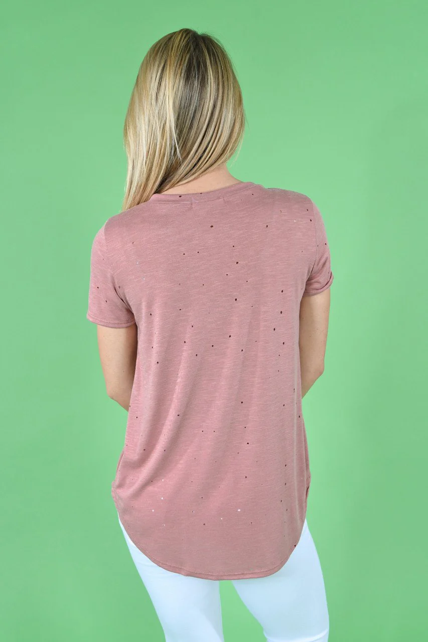 Feeling Holey Top ~ Mauve - Image 6