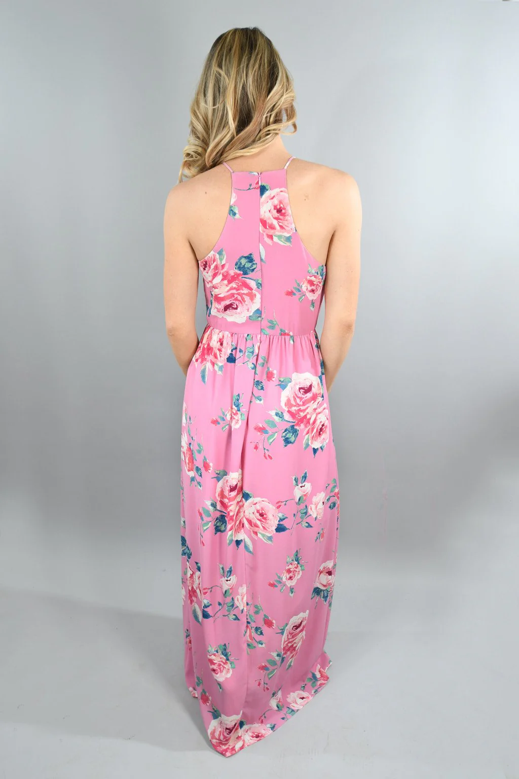 Feeling Magical in Pink Floral Maxi Dress - Image 4