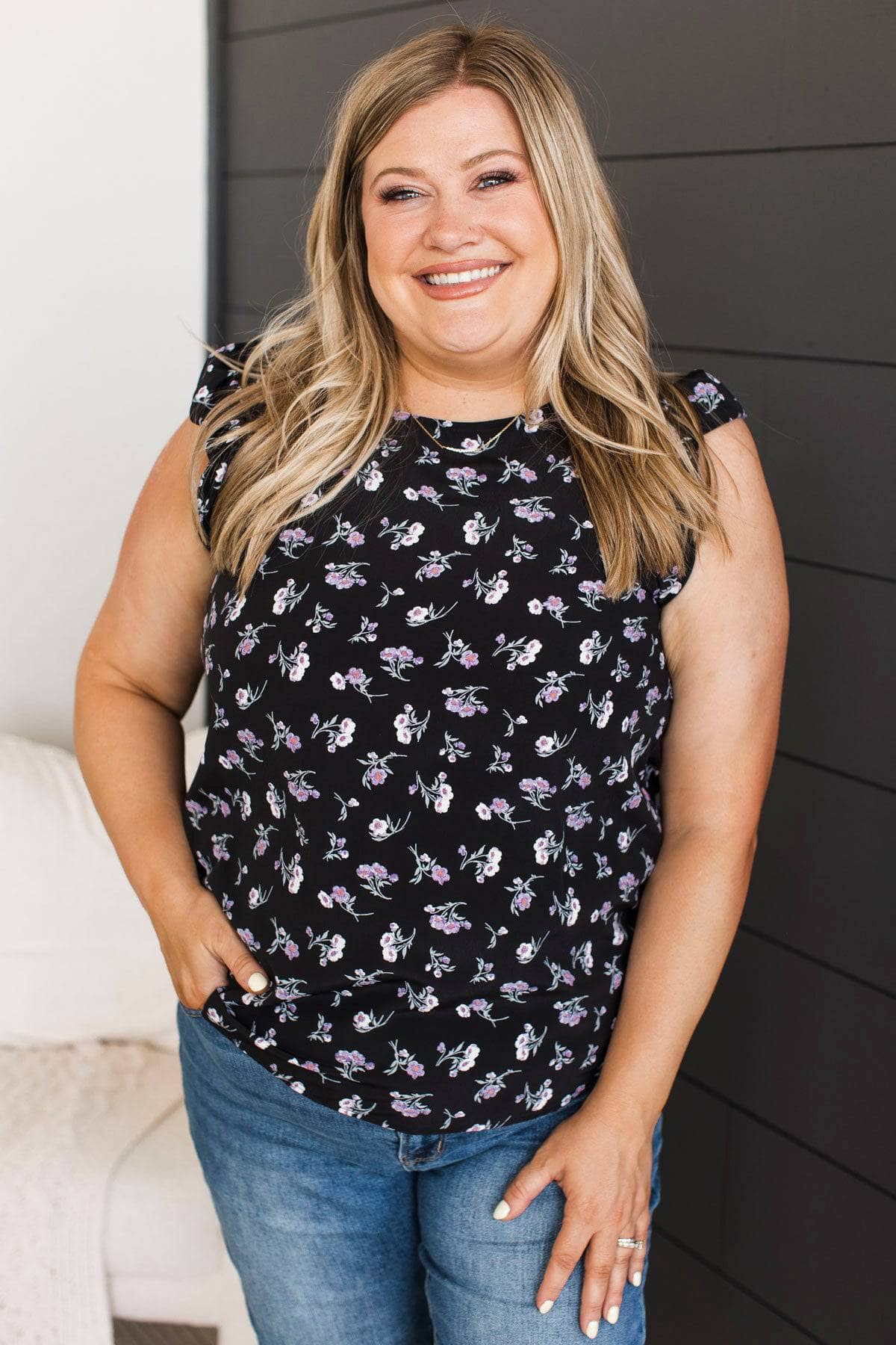 Feeling Marvelous Floral Top- Black