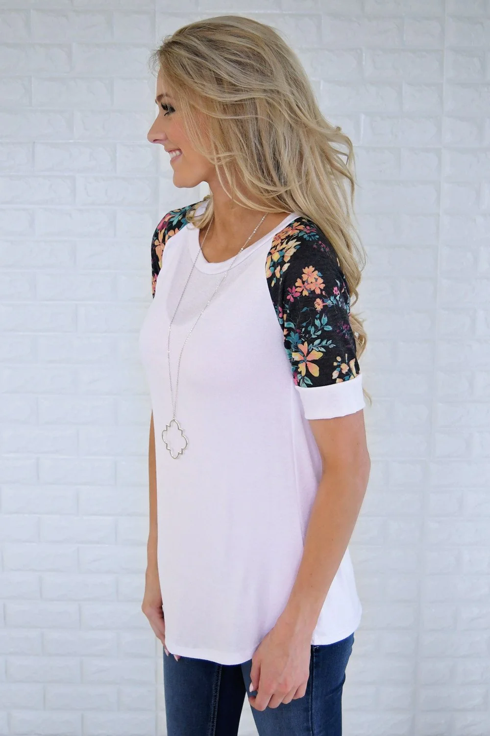 Feeling Pretty Floral Ivory Top - Image 4
